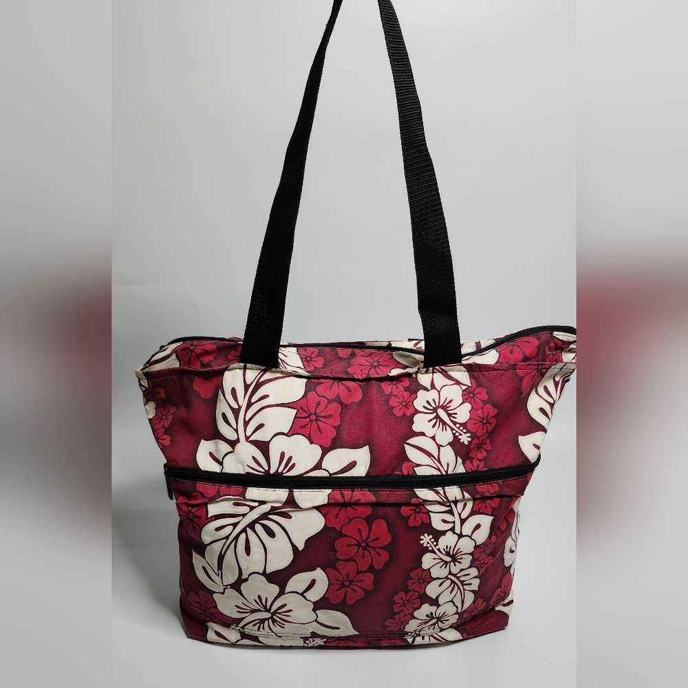 World sport vintage 90s y2k Hawaiian floral large tote